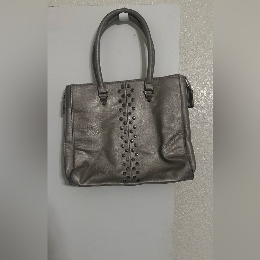 Apt. 9 Metallic Gray Studded Tote Bag